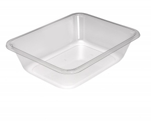 This is a tray which is made out of APET material. It is made for cold foods and snacks.